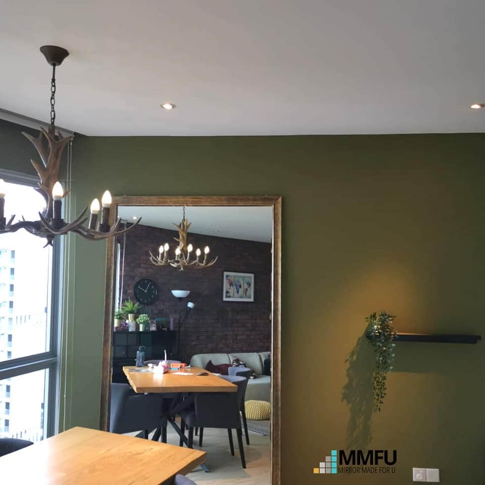 Customised Mirror with Wooden Frame Full Height Mirror with Wooden Frame