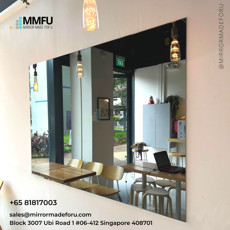 Half Length Wall Frameless Tinted Grey Mirror