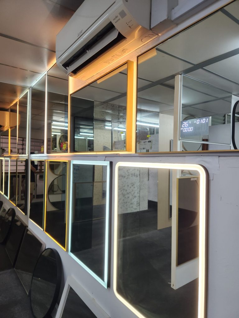 LED Mirrors in our showroom